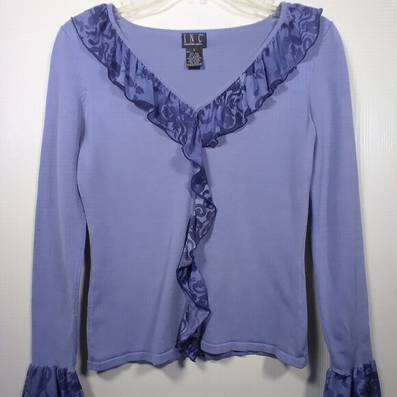 INC Silk Blend Ruffle Sweater SZ: Small - Picture 4 of 11
